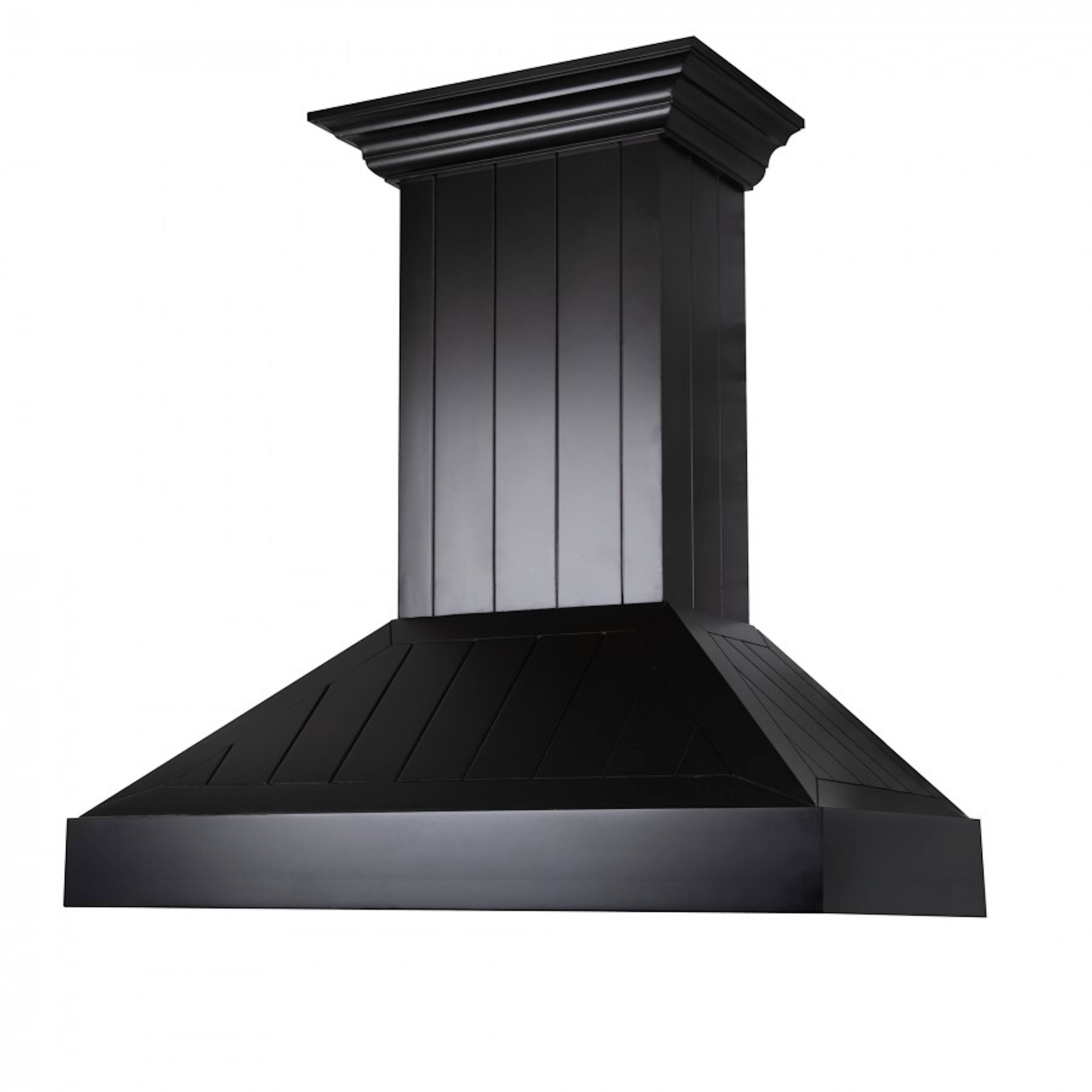 Left. ZLINE - 36" Wooden Convertible Vent Wall Mount Range Hood - Black.