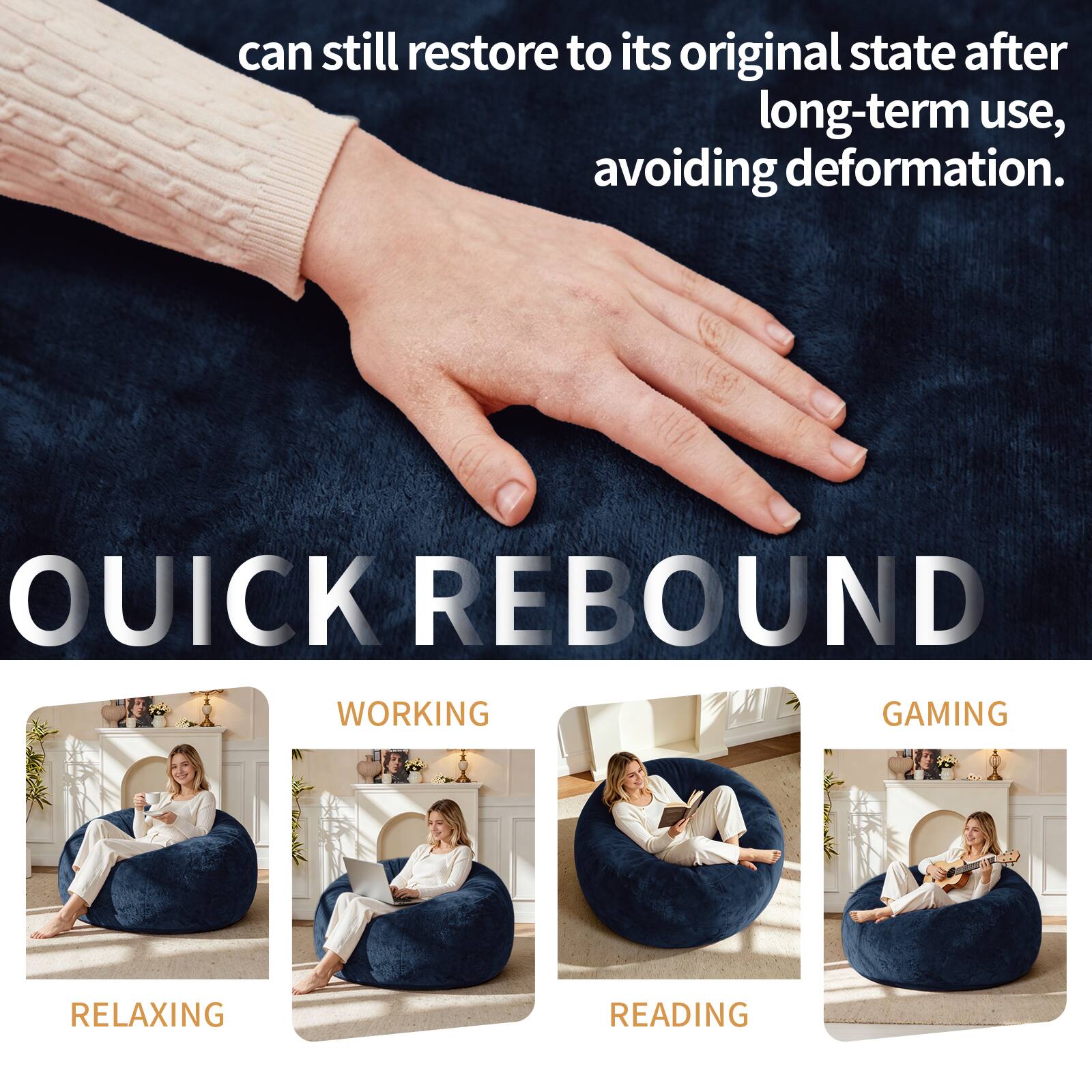 can still restore to its original state after long-term use, avoiding deformation. QUICK REBOUND WORKING GAMING RELAXING READING