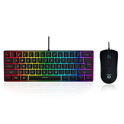 Reds Spade - 60 Wired Gaming Pudding Keycaps With Translucent Layer Rgb Ultra compact Waterproof Mini Compact For Pc mac G - Black Set