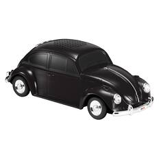 Front. QFX - Retro Car Portable Bluetooth Speaker with Bass Radiator and LED Lights - Black.