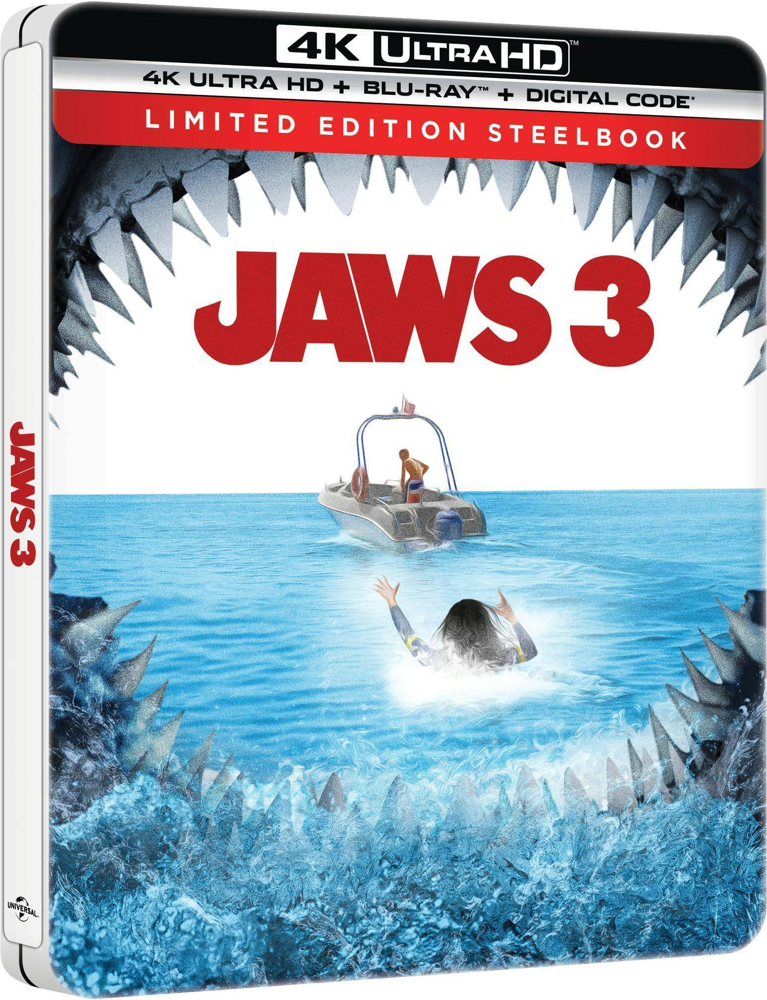 Back. Jaws 3 Limited Edition 4K Steelbook (4K UHD + Blu-ray + Digital Code) [UHD].