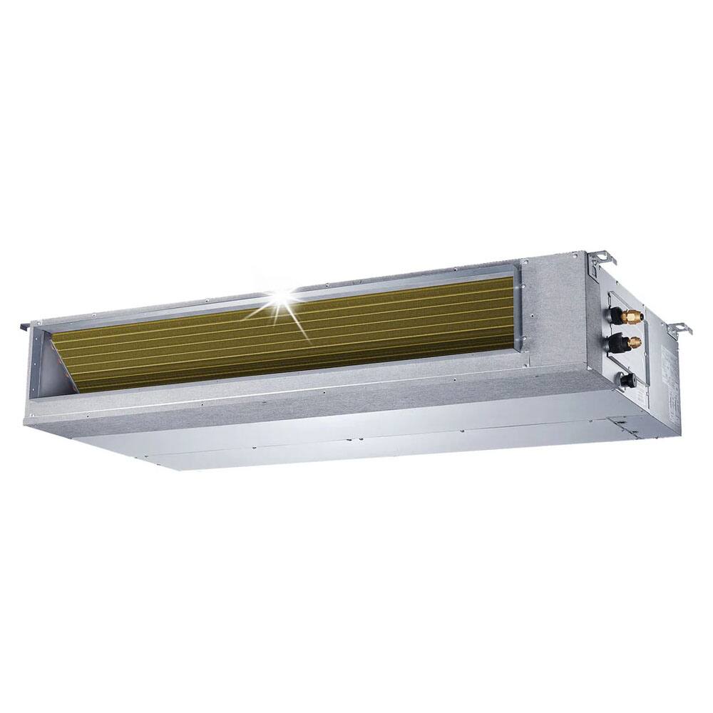 Left. Pioneer - Quantum Ultra 48,000 BTU 4 Ton 17 SEER Slim-Duct Ceiling Concealed Mini Split Air Conditioner with Heat Pump 230-Volt - White.