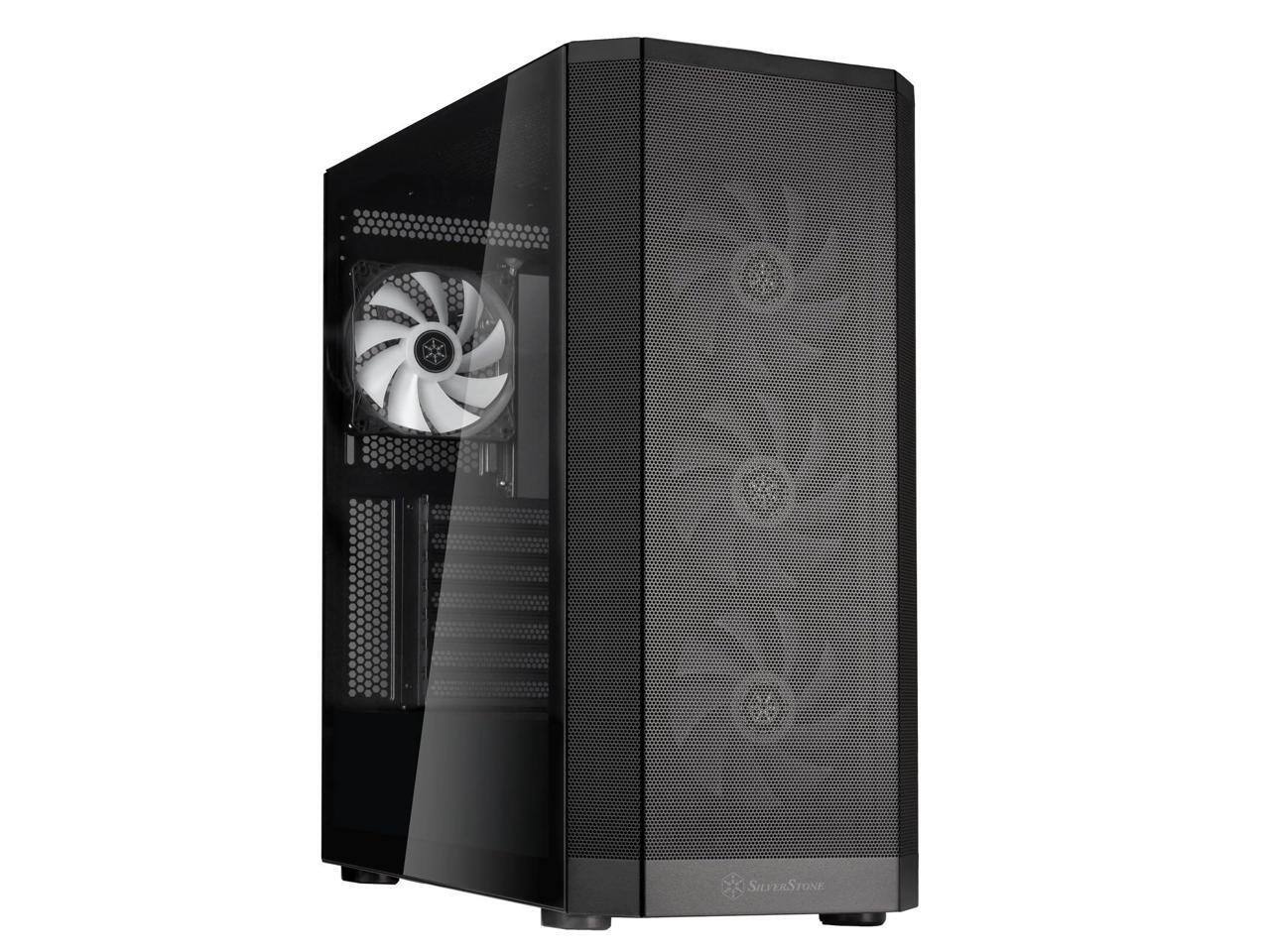 Alt View 4. SilverStone - SilverStone FARA 514X Black ATX Tower - Dual Radiator, ARGB Fans, GPU Brace - Black.