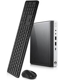 HP - Refurbished Excellent - EliteDesk G3 Tiny Desktop Computer PC | Intel i3-6th | 8GB RAM | 128GB SSD + 500GB HDD | Wireless K & M | Wi-Fi | Win11 - Black
