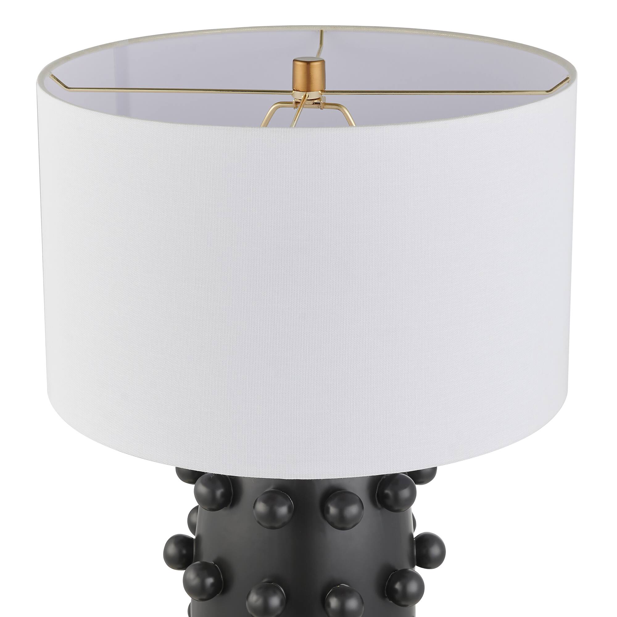 Left. Hudson&Canal - Farrington 26" Tall Ceramic Table Lamp with Fabric Shade in Matte Black/White.
