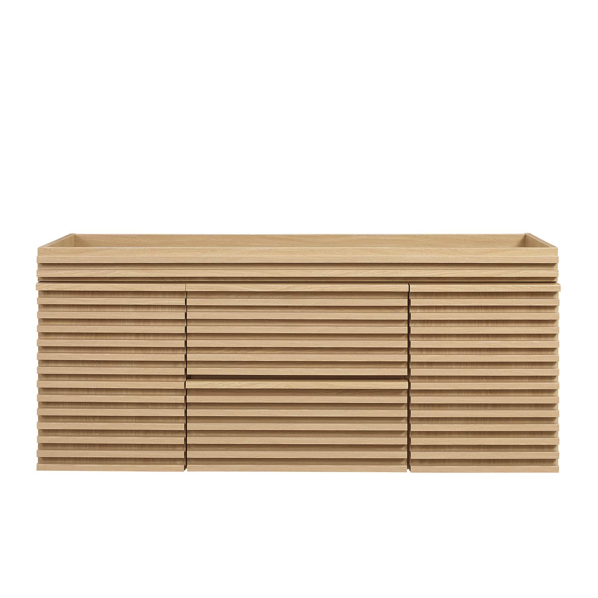 Alt View 5. Modway - Render 48" Wall-Mount Bathroom Cabinet Basin Not Included by Modway - Oak.