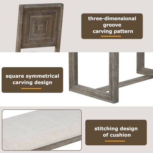three-dimensional groove carving pattern, square symmetrical carving design, stitching design of cushion