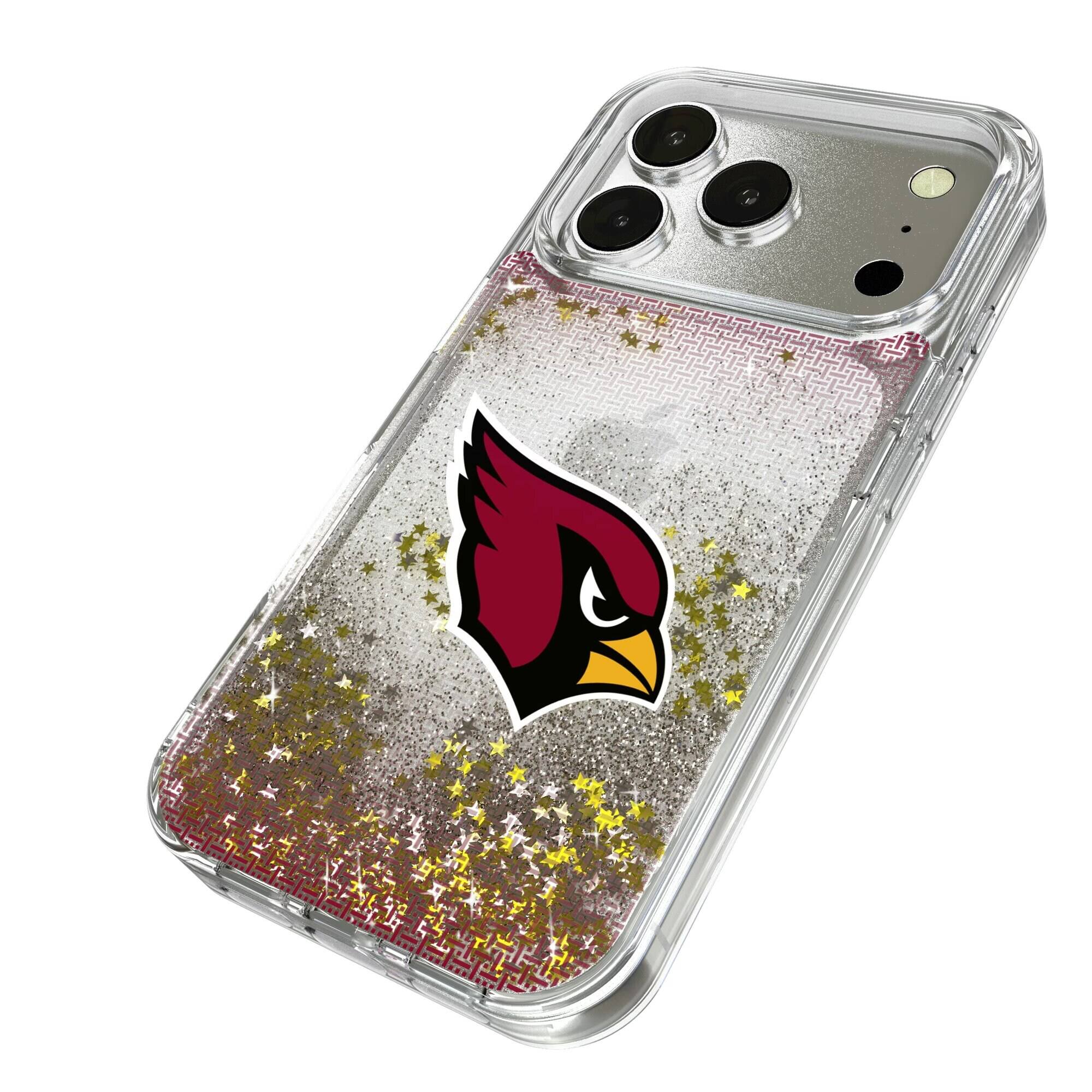 Alt View 1. Keyscaper - Arizona Cardinals Linen Logo iPhone Glitter Case - 15 - Multicolor.