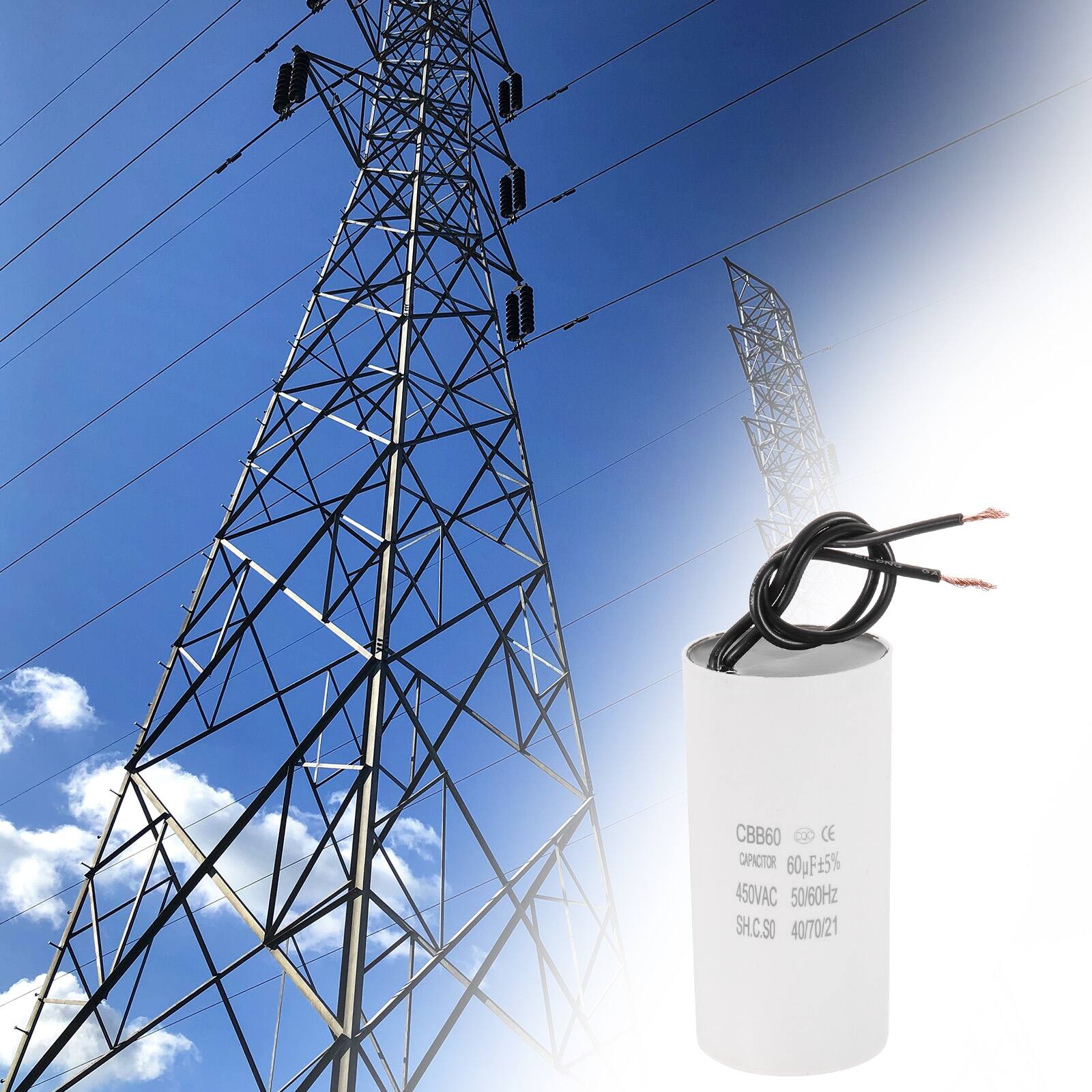 CBB60 DQC CE CAPACITOR 60uF 5% 450VAC 50/60Hz SH.C.SO 40/70/21