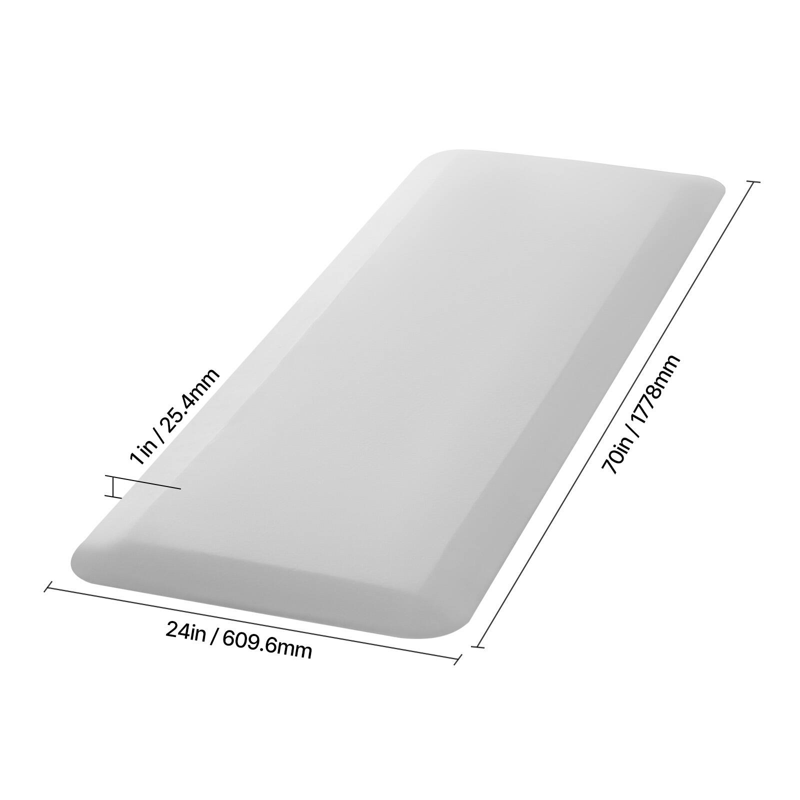 24in / 609.6mm  
1in / 25.4mm  
70in / 1778mm