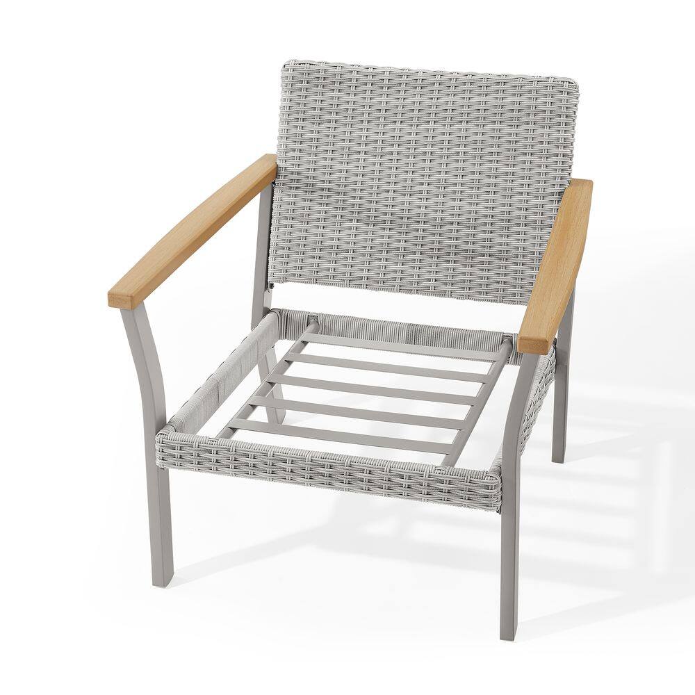 Alt View 3. Songmics Home - Sencillo Collection - Lounge Chair with Faux Wood Armrests - Gray.