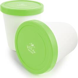 Zulay Kitchen - Large Ice Cream Containers For Homemade Ice Cream - Reusable Ice Cream Container Set with Lids - Green