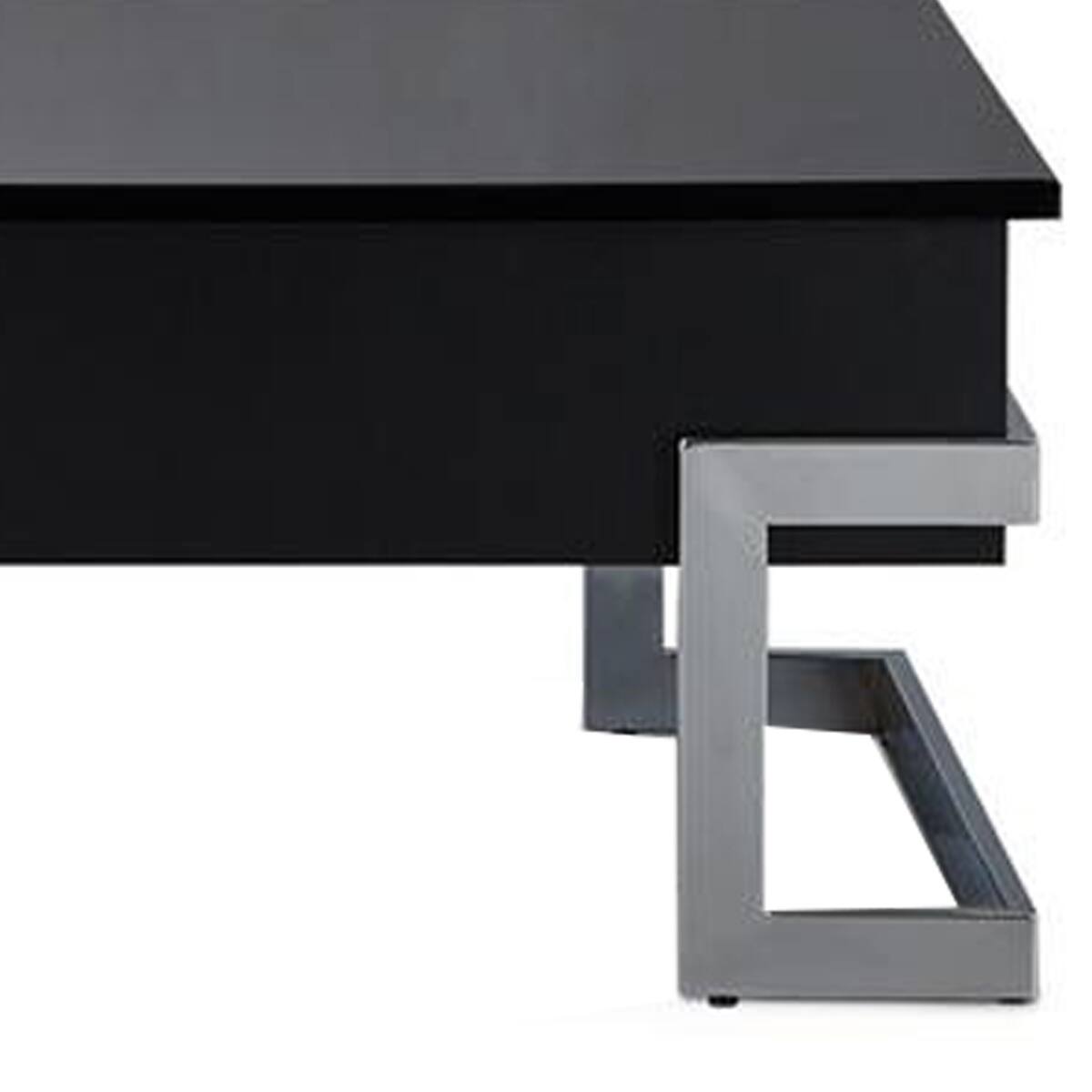 Alt View 3. Manhattan Lane - Wooden Coffee Table With Lift Top Storage Space - Black.