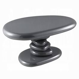 Manhattan Lane - Fory End Table, 30 Inch Asymmetric Stacked Pebble Base, High Gloss - Gray