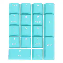 Unique Bargains - 17 Keys PBT Keycap Set, Colorful Mechanical Numpad Numeric Keypads Portable Keycaps for Office Gaming DIY - Blue