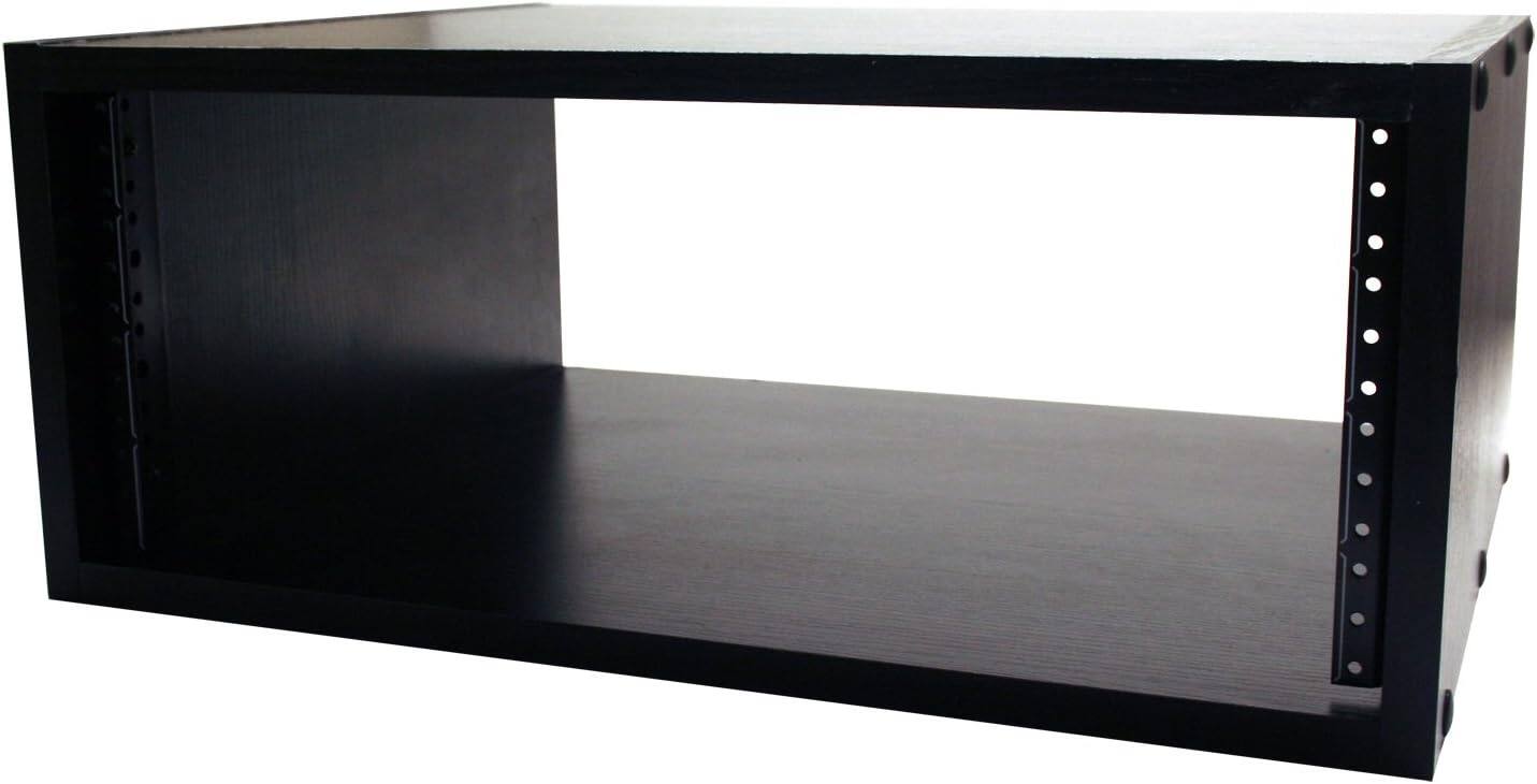 Left. Gator - 4U Wooden Studio Rack Cabinet with 15.5-Inch Depth and Cold-Rolled Steel Rails.