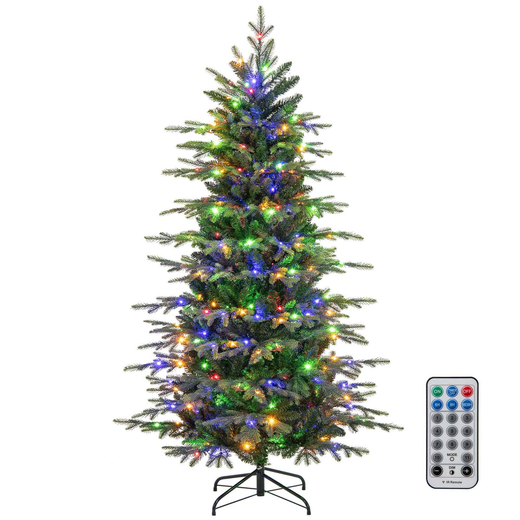 Alt View 9. Costway - Costway 6 FT Artificial Christmas Tree with 714 Branch Tips 260 LED Lights 3 Timers Remote - Green.