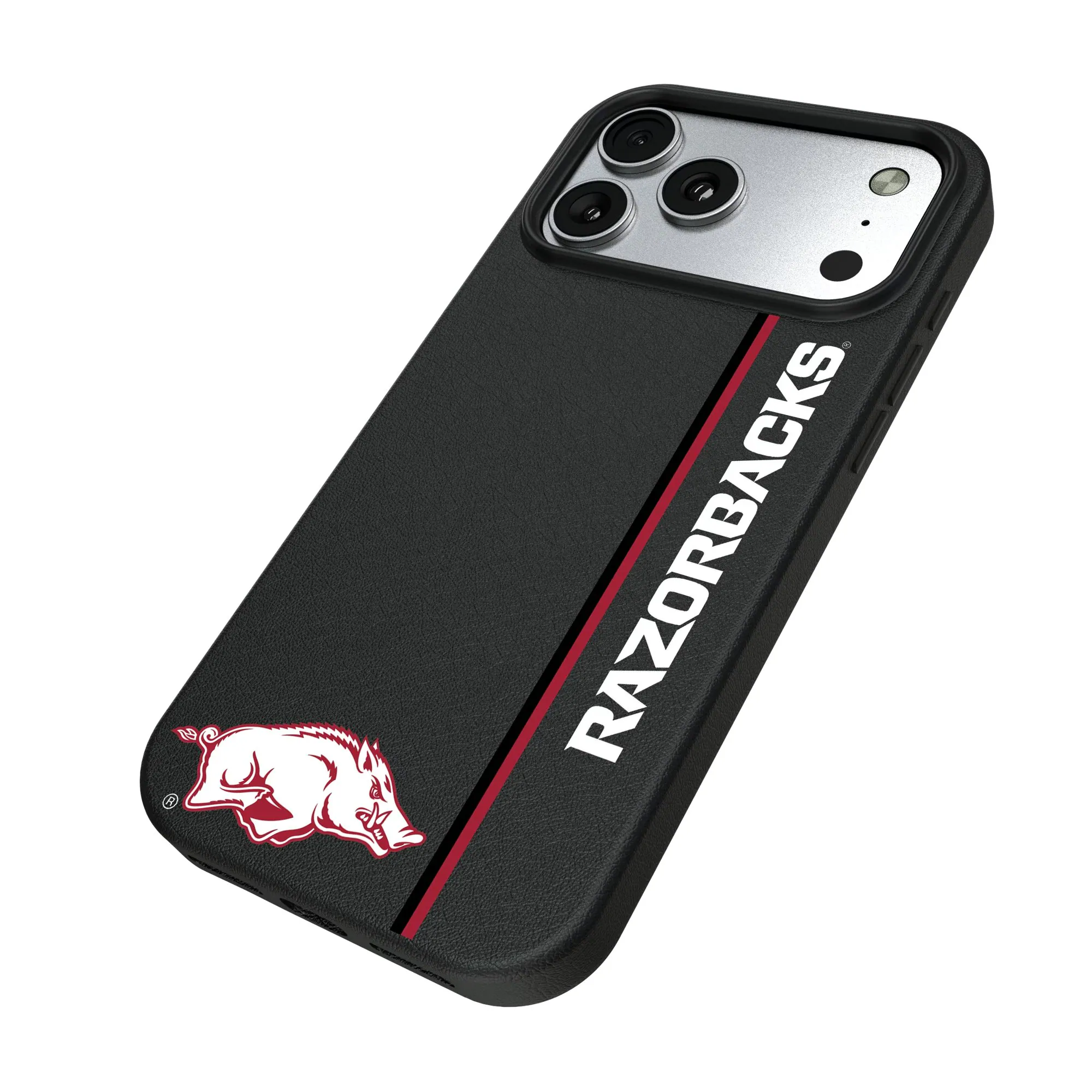 Alt View 1. Keyscaper - Arkansas Razorbacks iPhone Magnetic Bump Case - 16 Pro - Black.