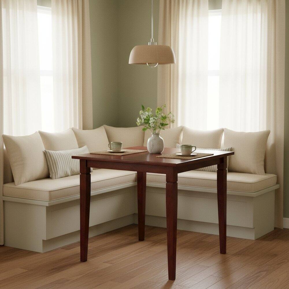Back. FurniFact - Square Dining Table - Walnut.