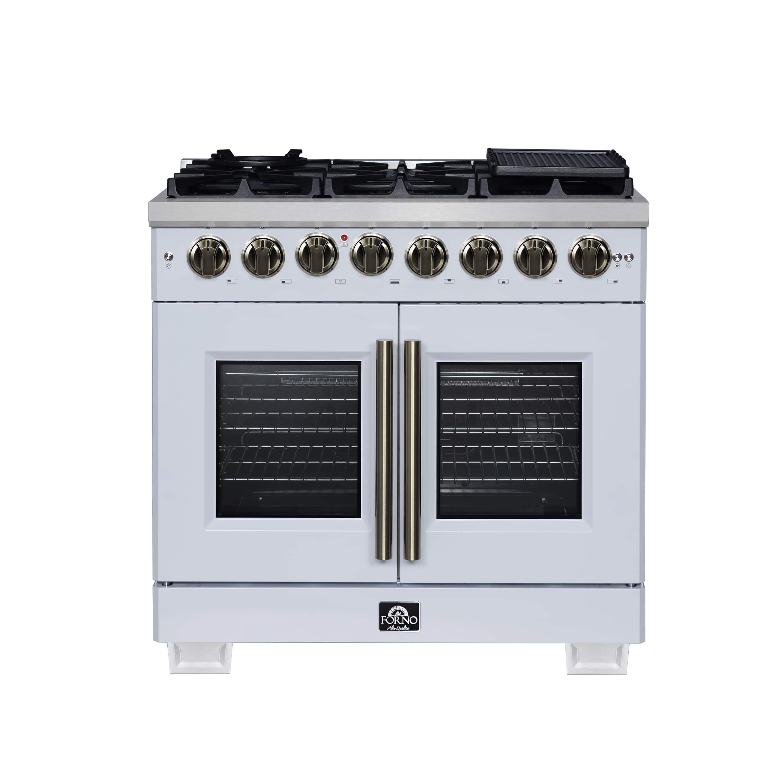 Forno Appliances - Capriasca 5.36 Cu. Ft. Dual Fuel Range with French Door Design - White
