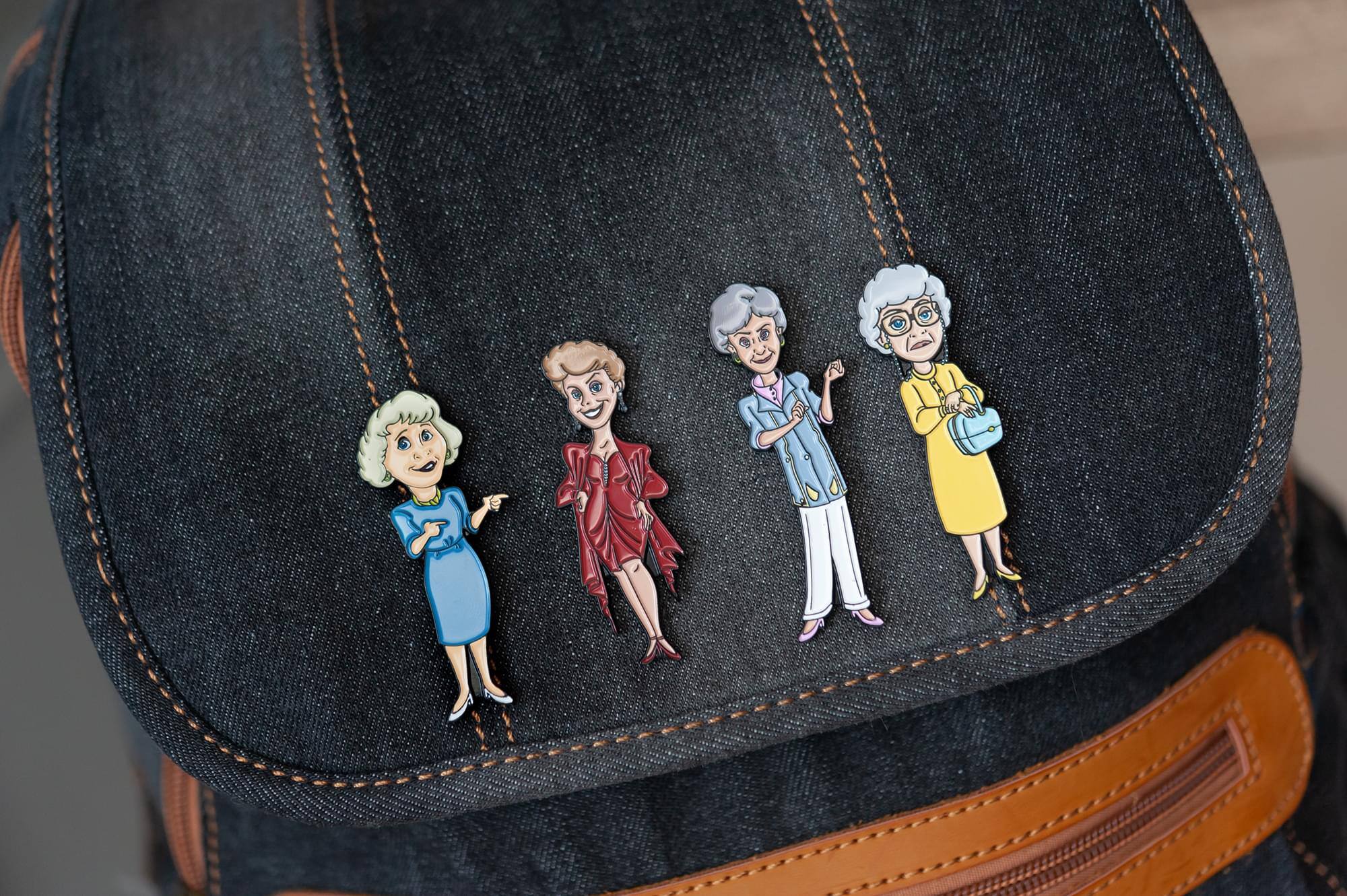 Alt View 2. Just Funky - The Golden Girls 4-Piece Enamel Pin Set | Rose | Blanche | Sophia | Dorothy | Toynk Exclusive - Green.