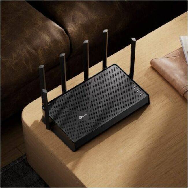 Alt View 6. TP-Link - TP Link Archer BE400 - BE6500 Dual-Band Wi-Fi 7 Router - BE6500 Dual-Band Wi-Fi 7 Router 688 Mbps at 2.4 GHz + 5764 Mbps - Black.