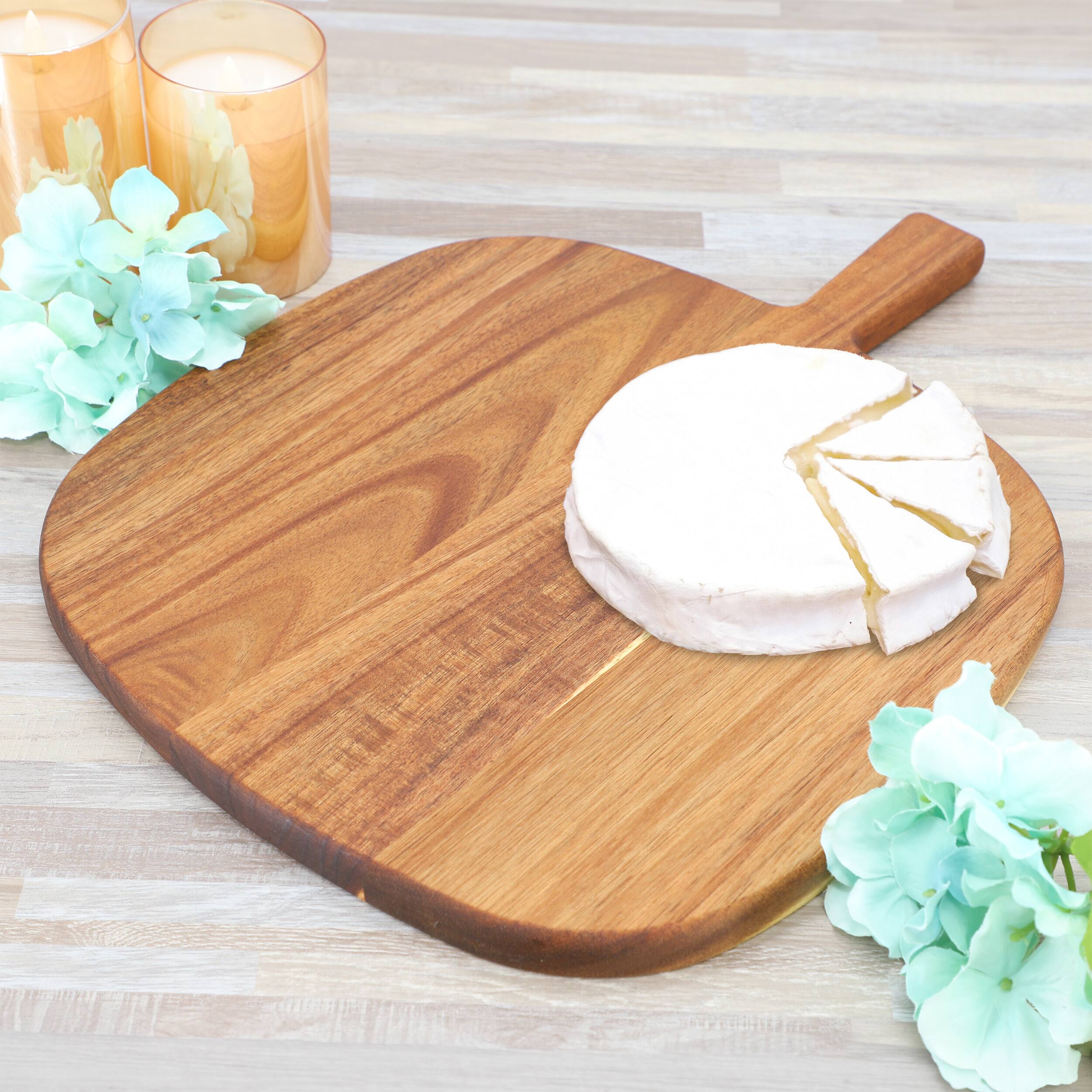 Alt View 5. MegaChef - MegaChef 13 Inch Acacia Wood Serving Butcher Cutting Board with Handle - Brown.