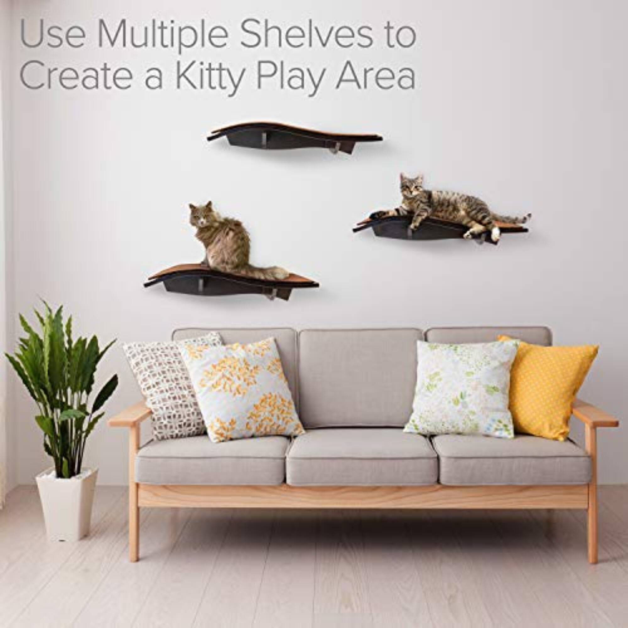 Use Multiple Shelves to Create a Kitty Play Area