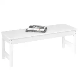 Outsunny - Outdoor Bench Seat, HDPE All-Weather Garden Bench, Backless Slatted Patio Bench for Yard, Porch - White
