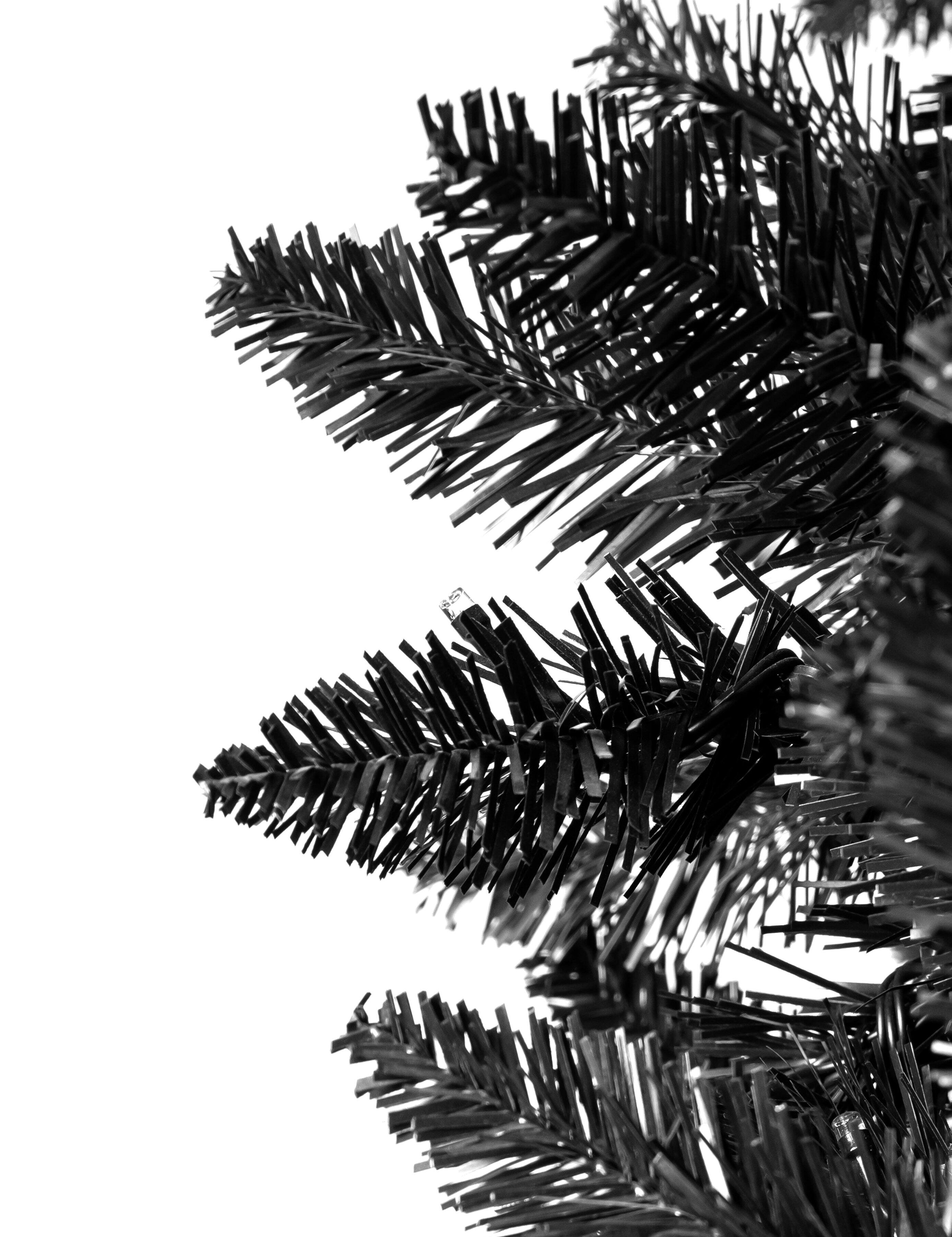 Alt View 4. Tiramisubest - 6FT Pre-lit Black Artificial Christmas Tree with 920 Branch Tips and 280 Color LED Changing Lights with 11 Flash Modes - Black.