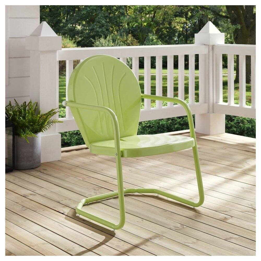 Left. Crosley Furniture - Griffith Retro Outdoor Chair - Key Lime Gloss.
