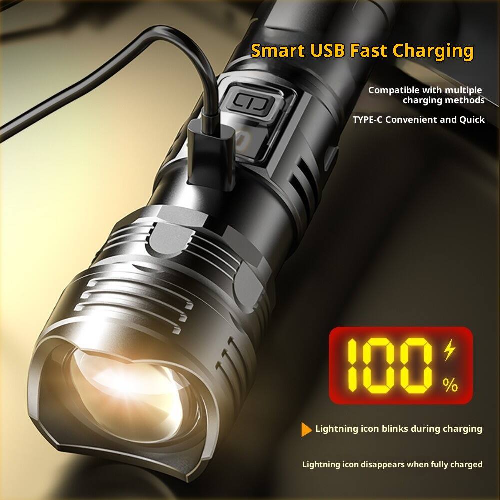Smart USB Fast Charging  
Compatible with multiple charging methods  
TYPE-C Convenient and Quick  

100%  
Lightning icon blinks during charging  
Lightning icon disappears when fully charged
