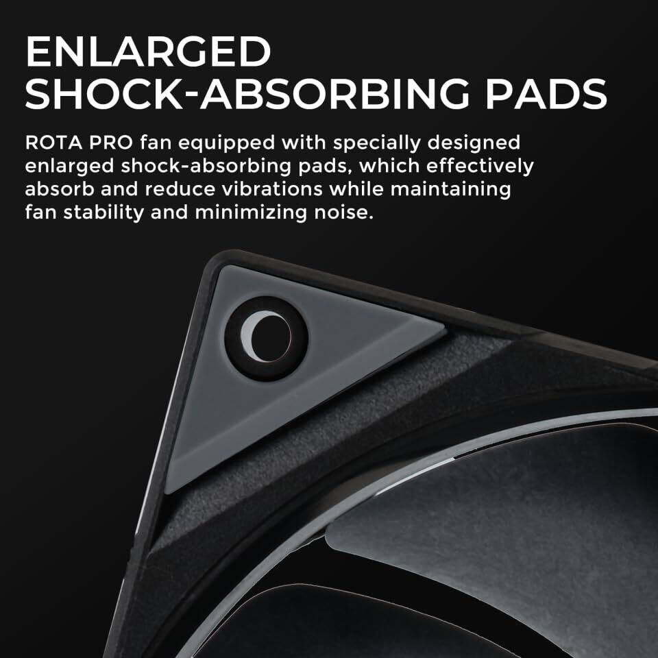 ENLARGED SHOCK-ABSORBING PADS

ROTA PRO fan equipped with specially designed enlarged shock-absorbing pads, which effectively absorb and reduce vibrations while maintaining fan stability and minimizing noise.
