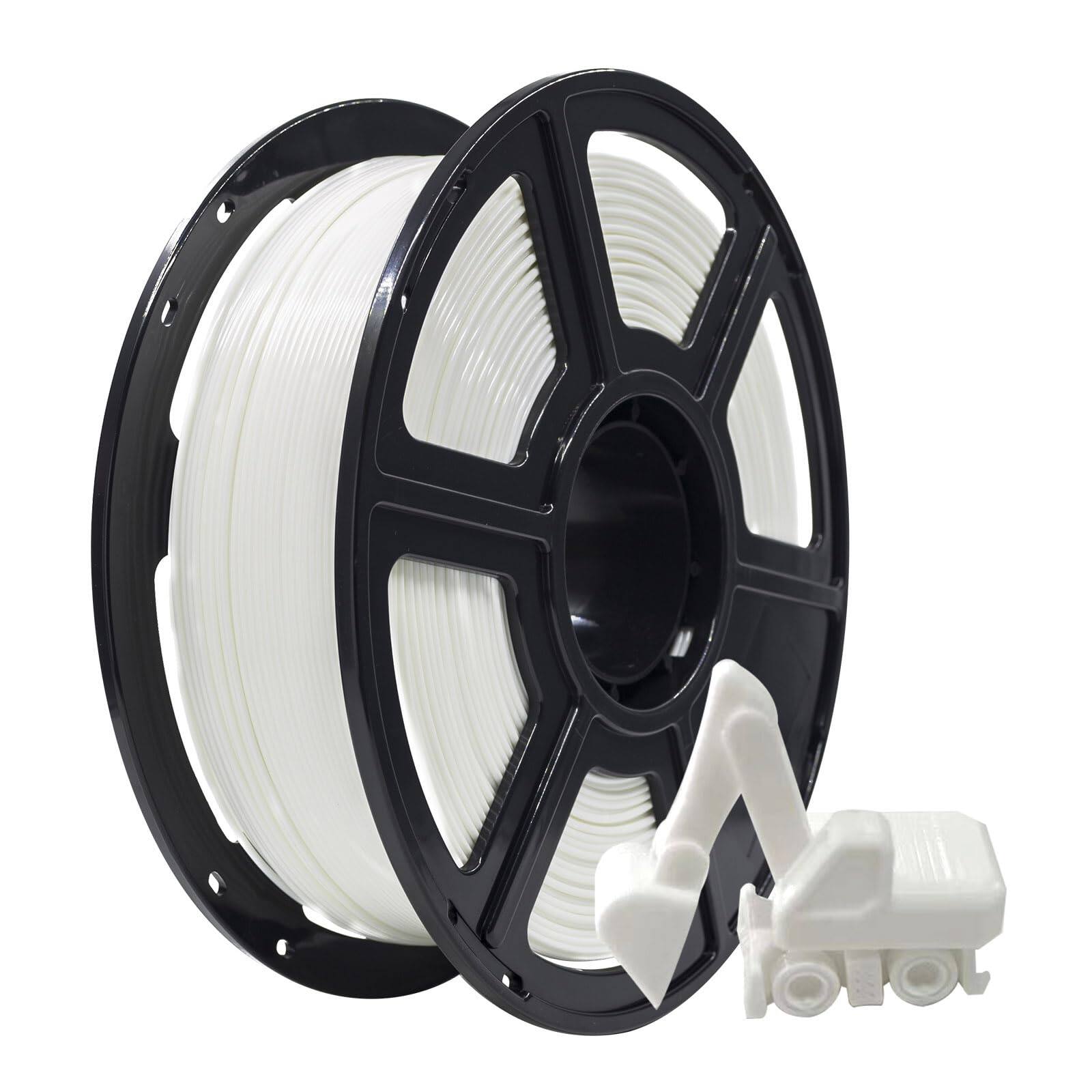 Flashforge - PLA Filament 1.75mm, 3D Printer Filament 1kg (2.2lbs) Spool, Dimensional Accuracy +/- 0.02mm - White