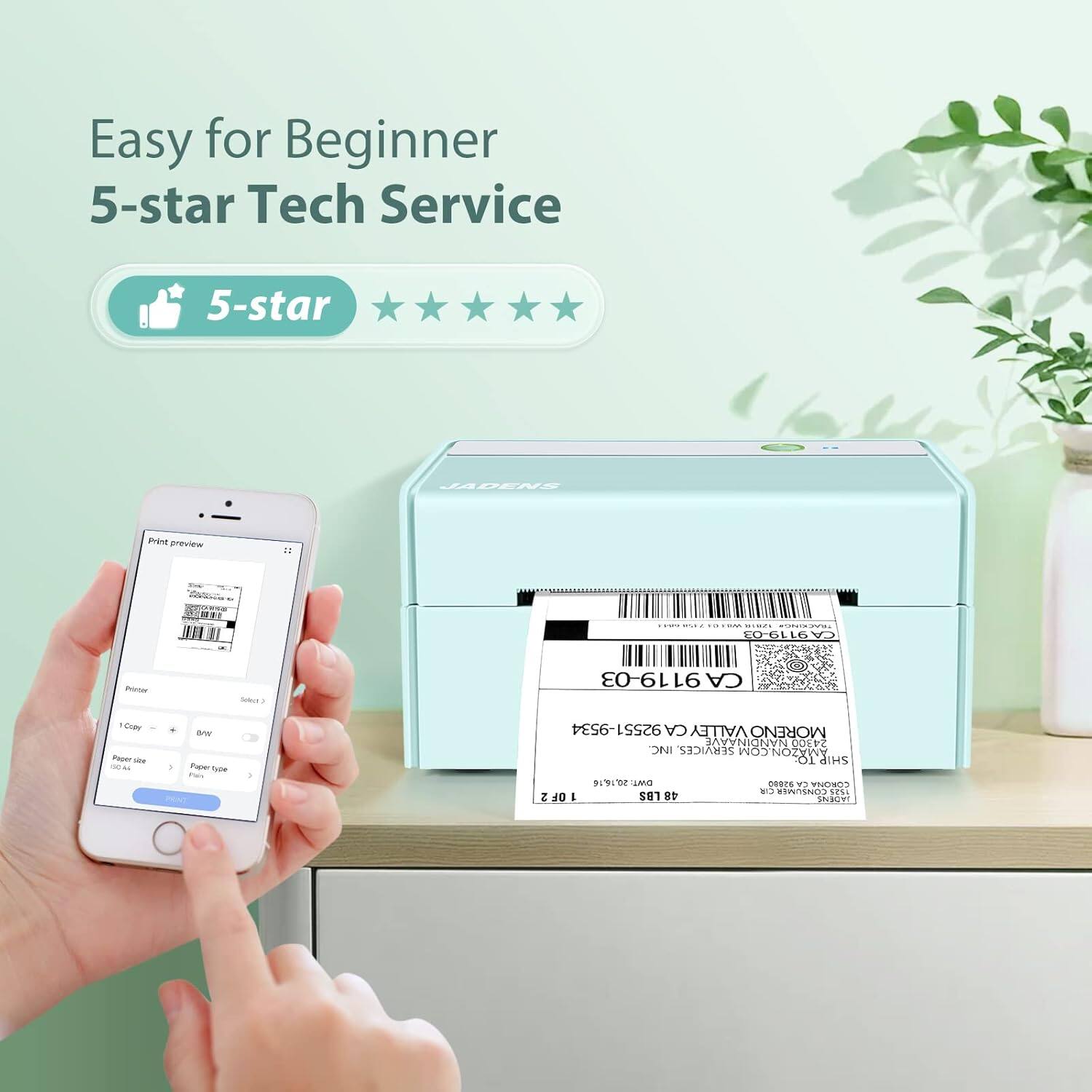 Easy for Beginner  
5-star Tech Service

5-star

JADENS

Print preview

Printer
1. Copy

Paper size
A4

Paper type
Plain

Print

CA 4916-03

MORNING STAR
26-5354

SHIPPING TO
10101
LOS ANGELES, CA 90010

18781

10/19/2023

C038888

Easy for Beginner  
5-star Tech Service