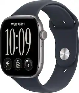 Apple Watch Series 12 (GPS + Cellular) 46mm Aluminum Case with Navy Blue Sport Band - S/M - Space Gray - (2026)