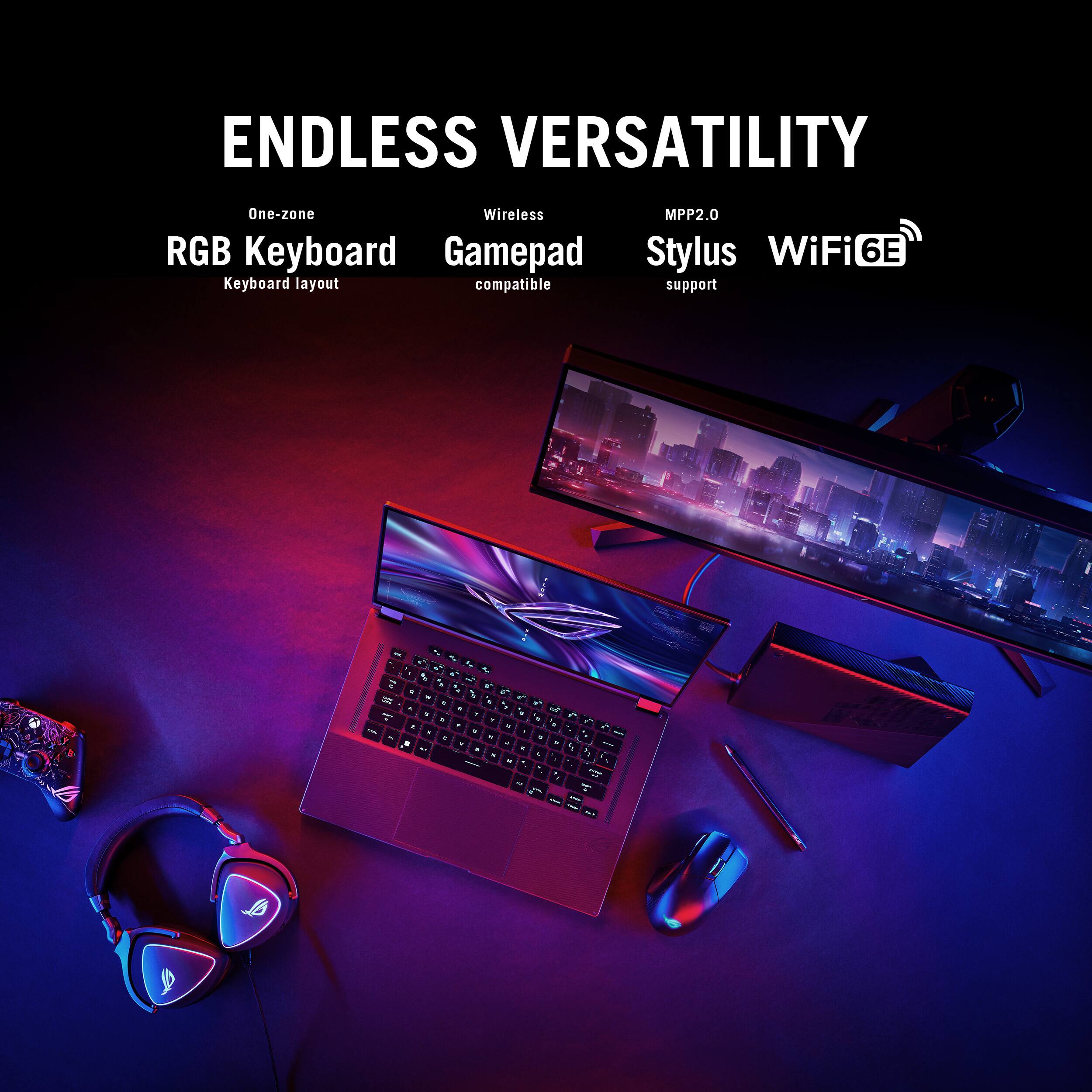 ENDLESS VERSATILITY One-zone Wireless MPP2.0 RGB Keyboard Gamepad Stylus WiFi 6E Keyboard layout compatible support - d. i - % . - . - . - . - . - . % - + - . - - - - - . - - - - - . - - d  - 2 -  7 1 Y I A