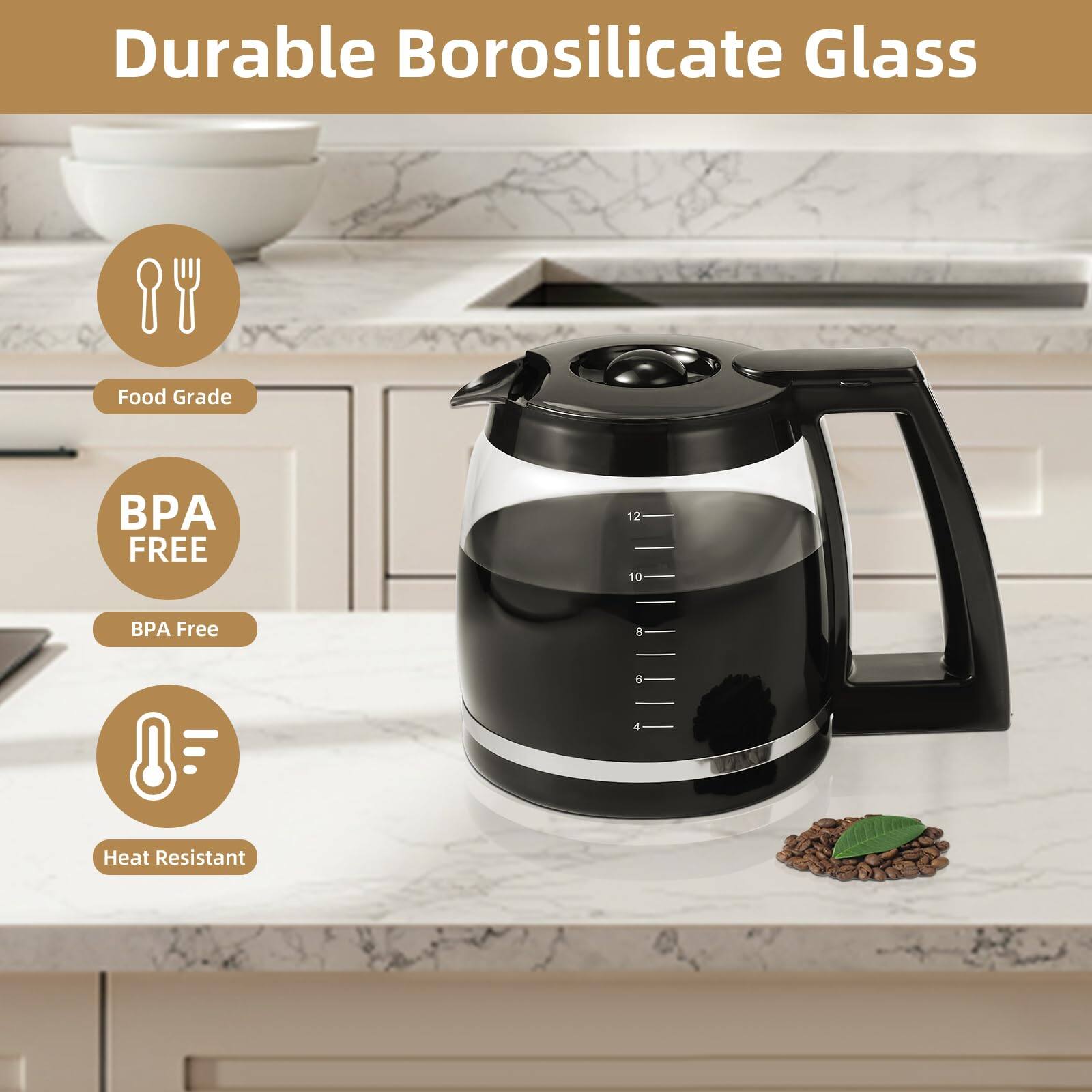 Durable Borosilicate Glass

- Food Grade
- BPA Free
- Heat Resistant