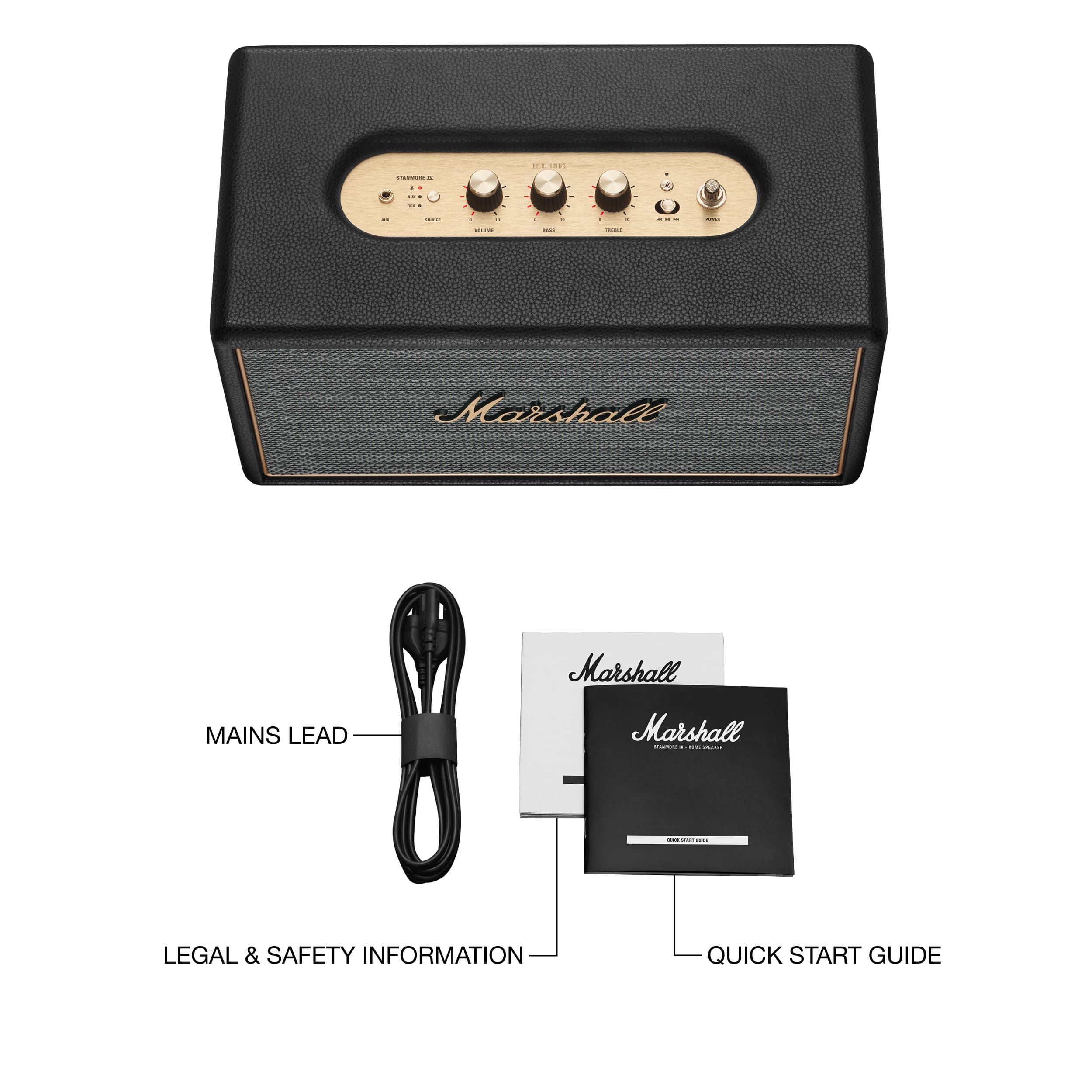 i ..N | . I - I - | - - - I -- - - Marshall MAINS LEAD Marshall | - I : I : I LEGAL & SAFETY INFORMATION QUICK START GUIDE
