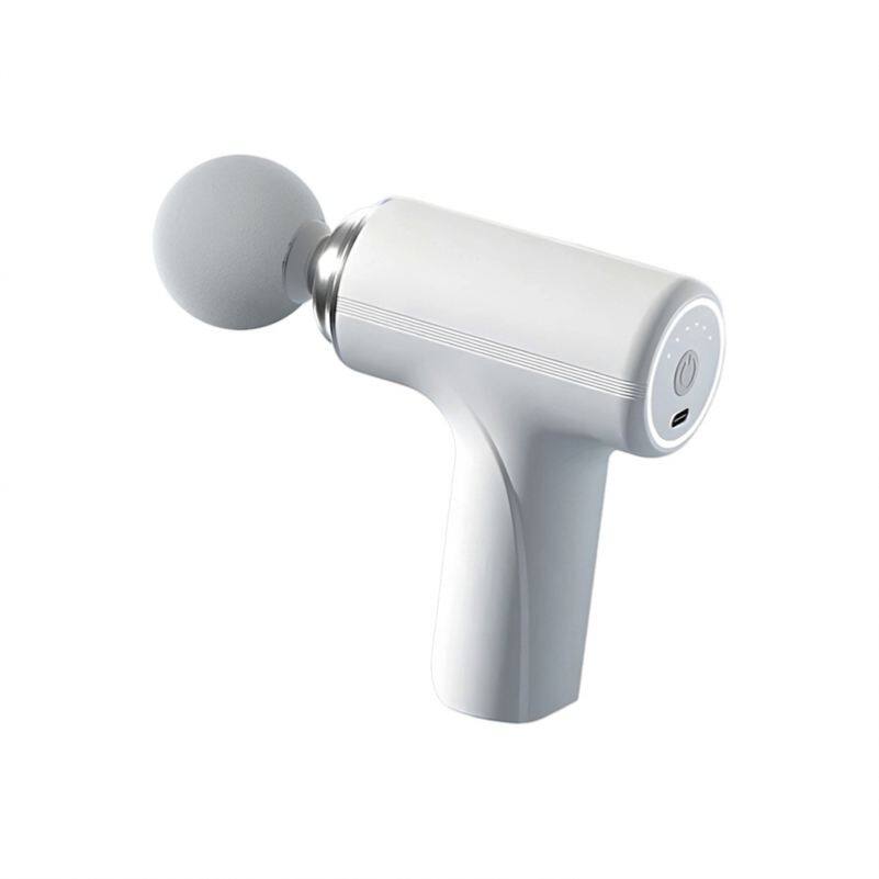 Alt View 1. Cluzine - Mini Massage Gun Portable Travel Size 6 Speeds 4 Heads Timer Control - White.