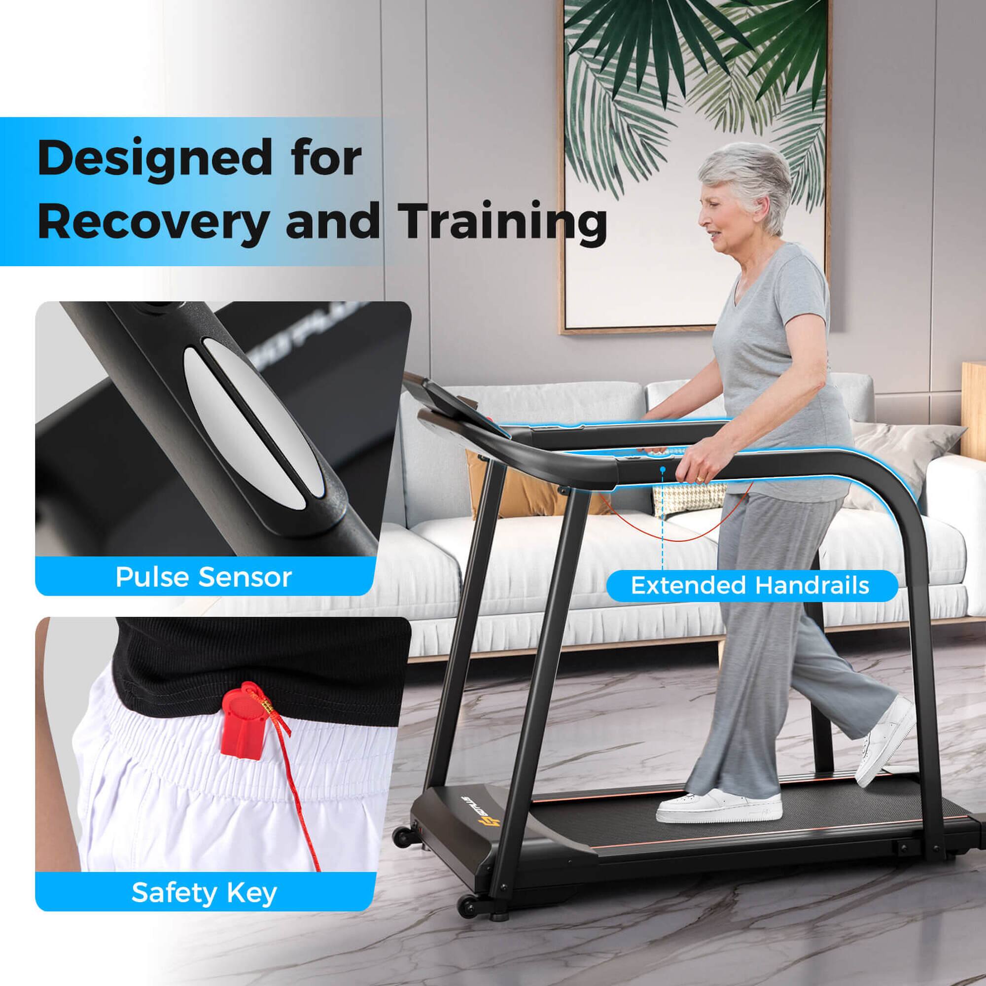 Designed for Recovery and Training, Pulse Sensor, Extended Handrails, Safety Key