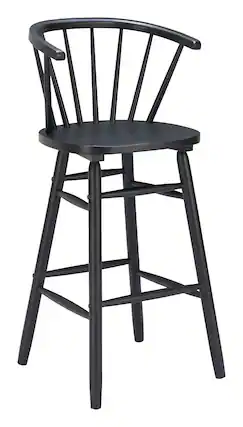 Front. Hivvago - Stenger Barstool (Set of 2) Black - Black.