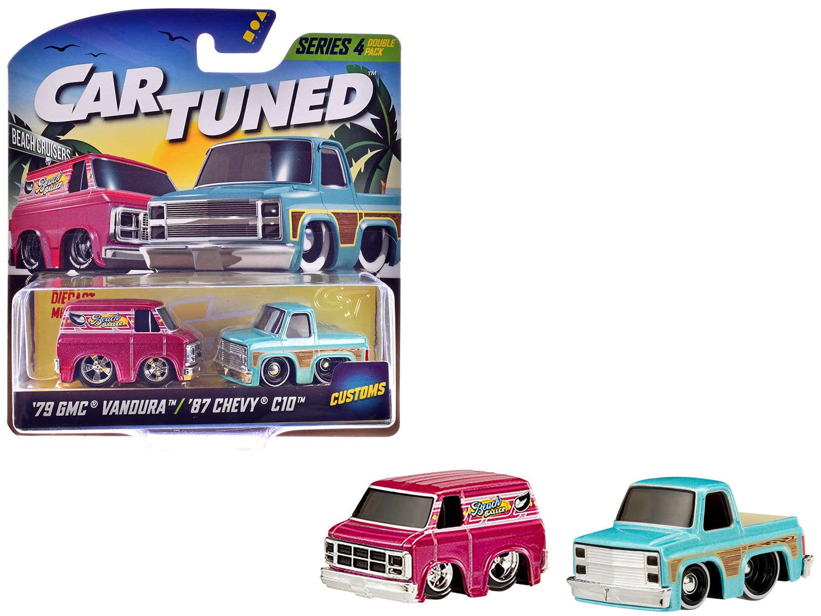 Car Tuned - "Customs" Series 4 Double Pack Set of 2 Cars Diecast Model Cars by CarTuned