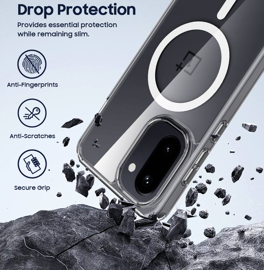 Drop Protection  
Provides essential protection while remaining slim.  
Anti-Fingerprints  
Anti-Scratches  
Secure Grip