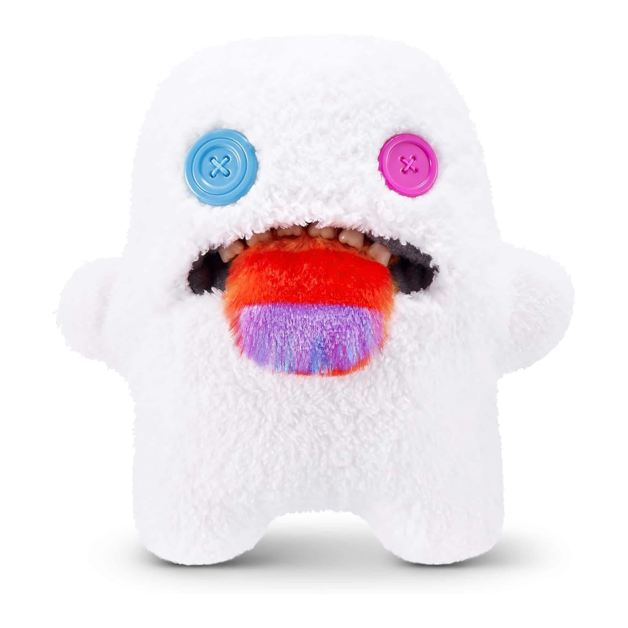 ZURU - Fuggler Hairy Fuggs 9 Inch Plush | Oogah Boogah (Rainbow Tongue) - White