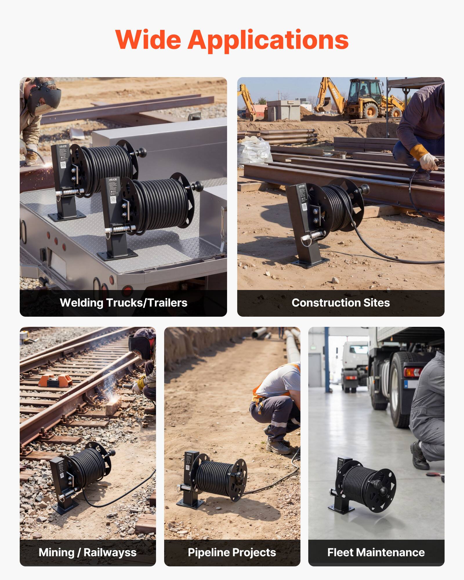 Wide Applications

- Welding Trucks/Trailers
- Construction Sites
- Mining / Railways
- Pipeline Projects
- Fleet Maintenance