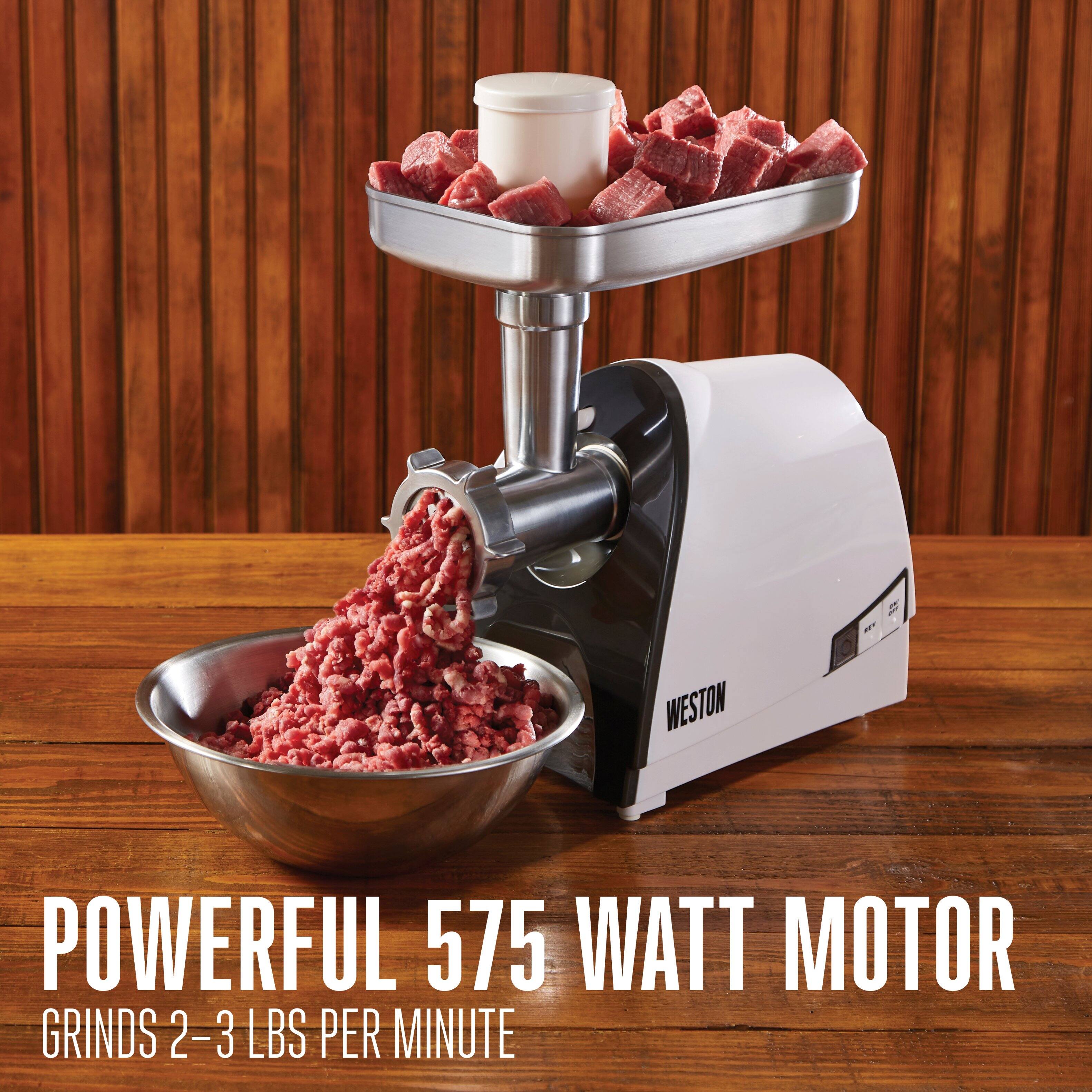 POWERFUL 575 WATT MOTOR  
GRINDS 2-3 LBS PER MINUTE