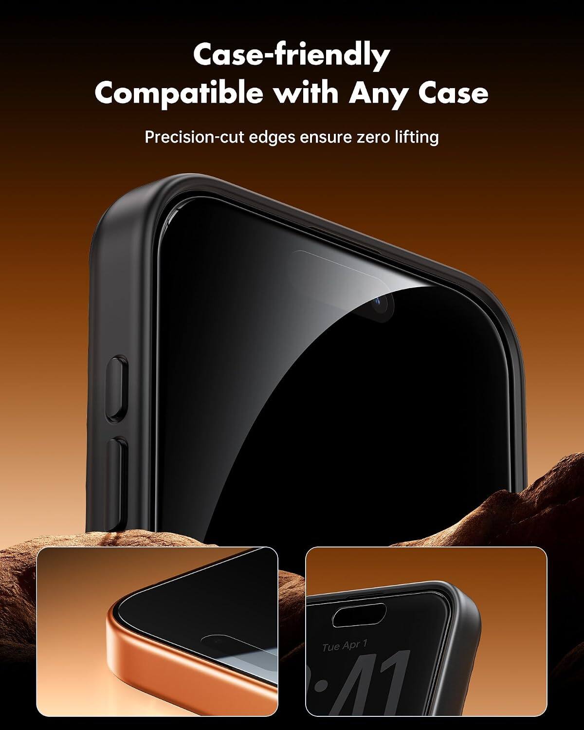 Case-friendly  
Compatible with Any Case  
Precision-cut edges ensure zero lifting  

Tue Apr 1  
4:11
