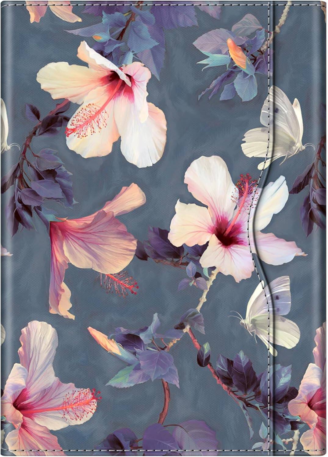 Alt View 5. Fintie - Portfolio Case for Samsung Galaxy Tab S10 Lite/ Tab S10 FE/ Tab S9 FE/ Tab S9, Multiple Angle Business Cover with Pocket - Blooming Hibiscus.