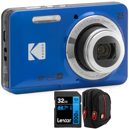KODAK S2 XC
5X WIDE
PIXPRO Aspheric Zoom Lens
28-140mm (Equivalent)
FULL HD
32GB Lexar 800x SDHC UHS-I V10
120 MB/s